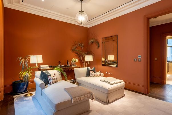 Interior, Living room, Pendant Lights, Recessed Lighting, Wood Texture Flooring