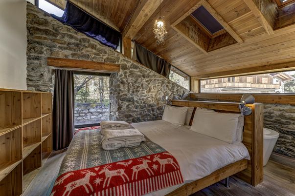 Bedroom, Interior, Wooden Ceilings, Wood Texture Flooring