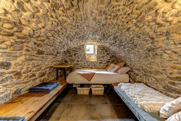 Bedroom, Interior, Stone Walls