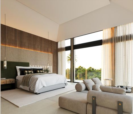 Bedroom, Interior, Pendant Lights