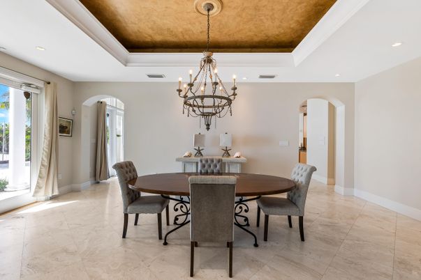 Chandelier, Dining room, Interior, Recessed Lighting