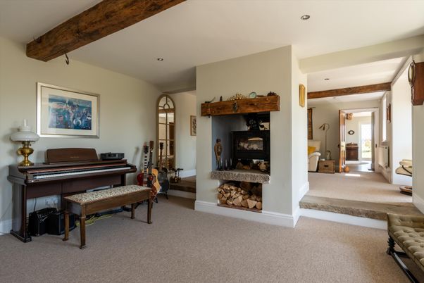 Interior, Piano, Recessed Lighting, Wooden Beams
