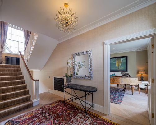 Chandelier, Interior, Piano, Wood Texture Flooring