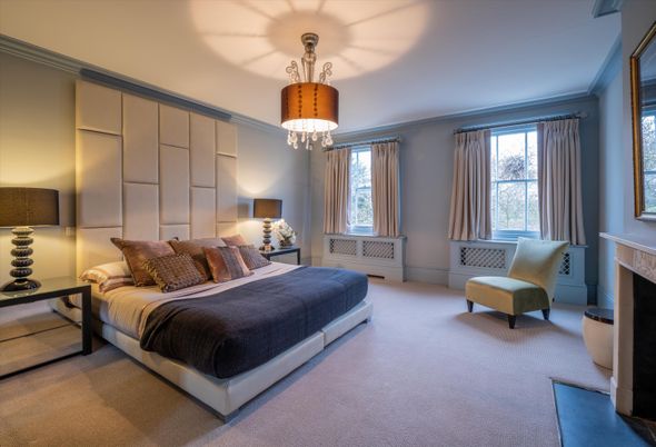 Bedroom, Chandelier, Fireplace, Interior