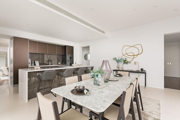 Dining room, Interior, Kitchen, Recessed Lighting