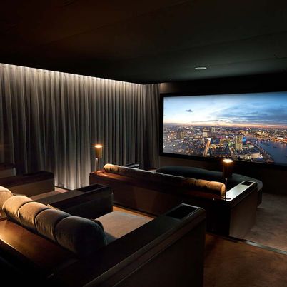Interior, Projection Screen, Recessed Lighting, Theatre Room