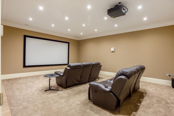 Home Theatre Room, Interior, Projection Screen, Recessed Lighting, Theatre Room