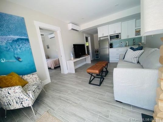 Interior, Kitchen, Living room, Stainless Steel Appliances, Wood Texture Flooring