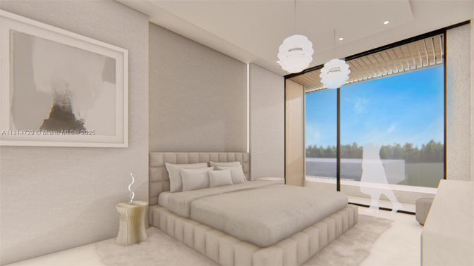 Bedroom, Interior, Pendant Lights, Recessed Lighting