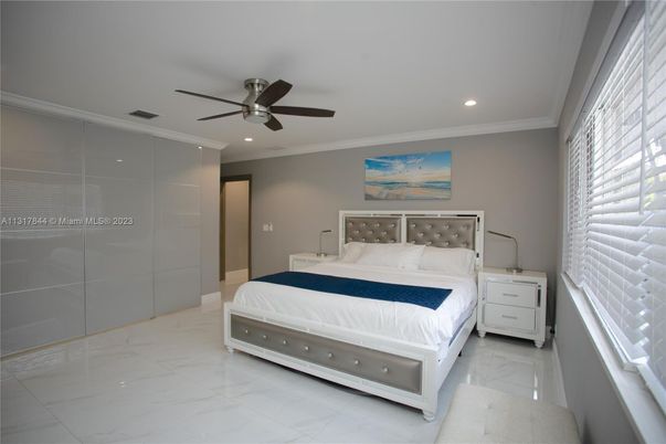 Bedroom, Interior, Marble, Recessed Lighting