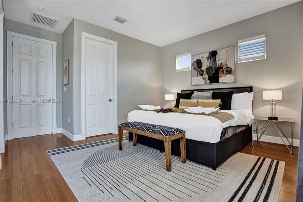 Bedroom, Interior, Wood Texture Flooring
