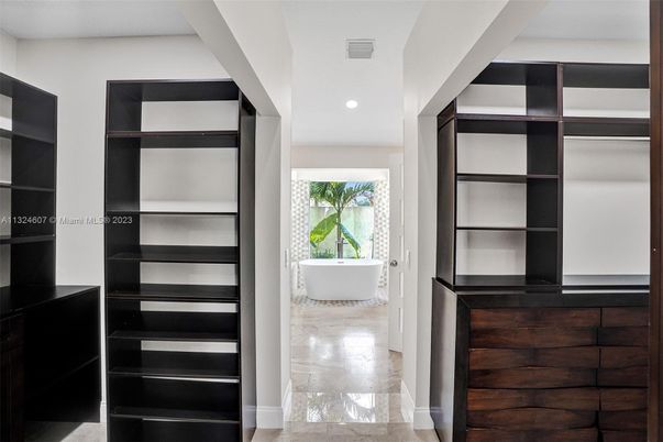 Bathroom, Free Standing Baths, Interior, Marble, Recessed Lighting
