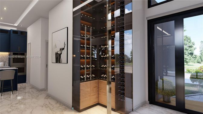 Interior, Marble, Recessed Lighting, Wine Storage