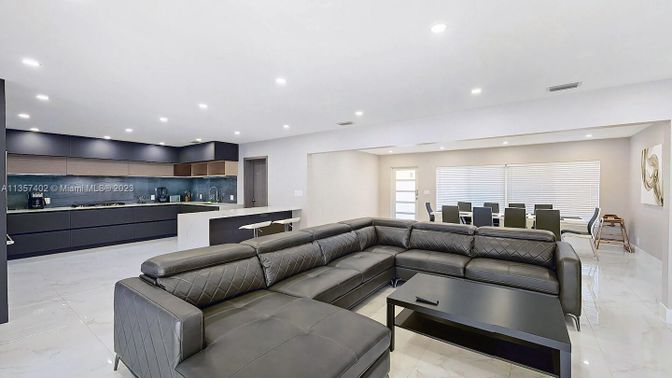 Dining room, Interior, Kitchen, Living room, Marble, Recessed Lighting