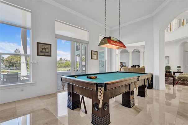 Billiard Table, Game Room, Interior, Pendant Lights