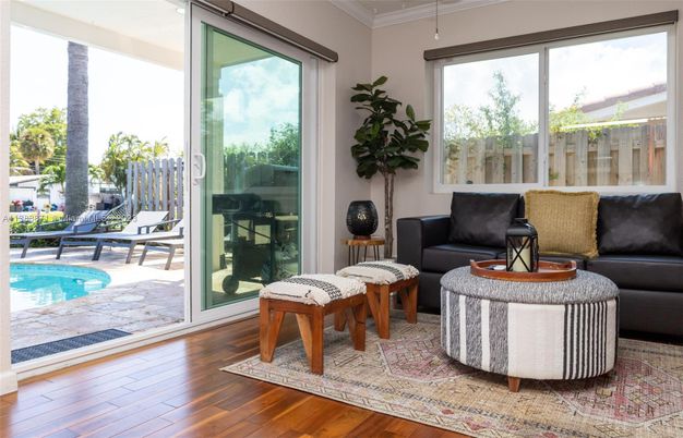 Interior, Living room, Pool, Wood Texture Flooring