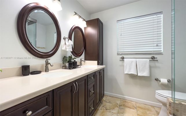 Bathroom, Dual Sink Vanities, Glass Shower, Interior