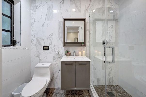Bathroom, Glass Shower, Interior, Marble Walls