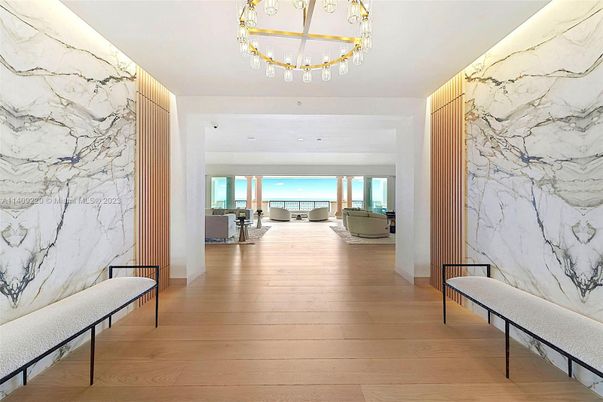 Chandelier, Interior, Marble Walls, Wood Texture Flooring