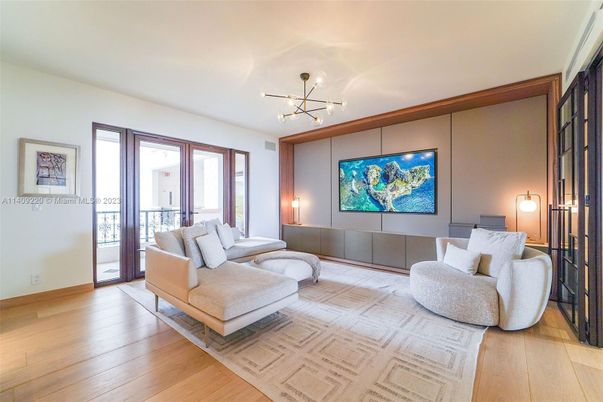 Interior, Living room, Pendant Lights, Wood Texture Flooring