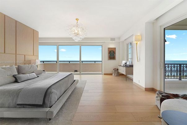 Bedroom, Chandelier, Interior, Water, Wood Texture Flooring