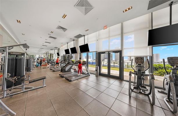 Fitness Equipment, Gym, Interior, Recessed Lighting