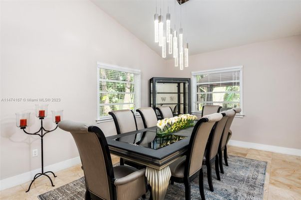 Dining room, Interior, Pendant Lights