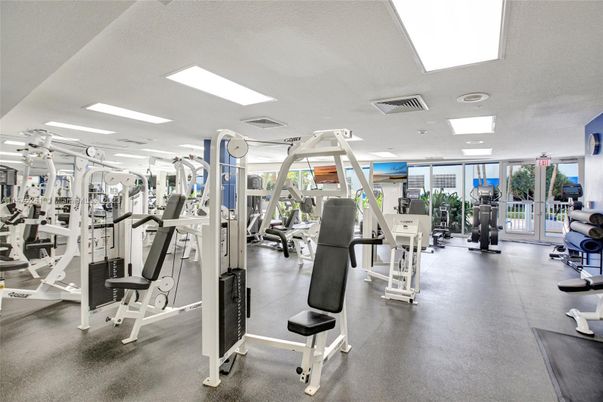 Fitness Equipment, Gym, Interior, Recessed Lighting