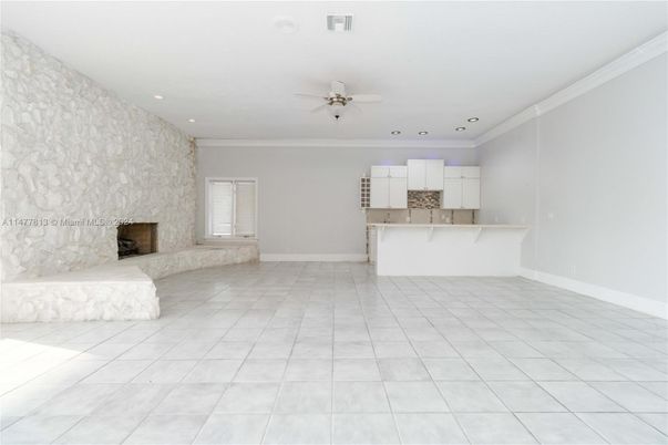 Empty room, Fireplace, Interior, Recessed Lighting