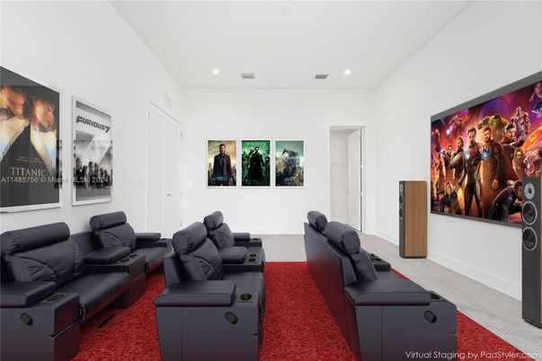 Home Theatre Room, Interior, Projection Screen, Recessed Lighting, Theatre Room