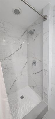 Bathroom, Glass Shower, Interior, Marble Walls