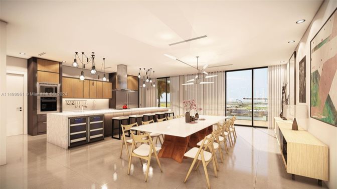 Dining room, Interior, Kitchen, Pendant Lights, Recessed Lighting, Stainless Steel Appliances