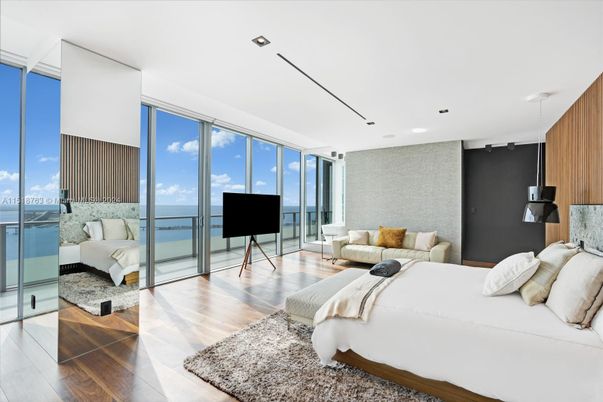Bedroom, Interior, Recessed Lighting, Water, Wood Texture Flooring