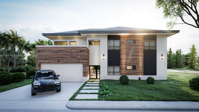 Attached, Exterior, Facade, Modern