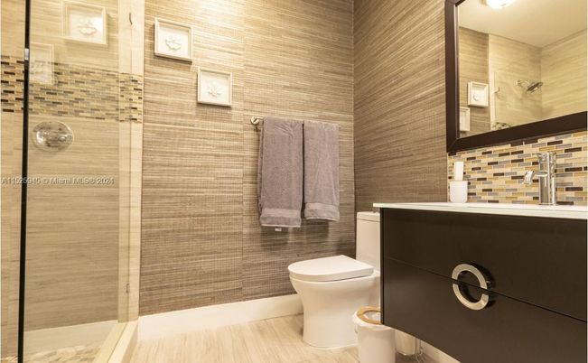 Bathroom, Glass Shower, Interior, Wood Texture Flooring