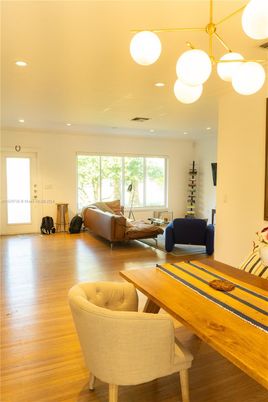 Dining room, Interior, Living room, Recessed Lighting, Wood Texture Flooring