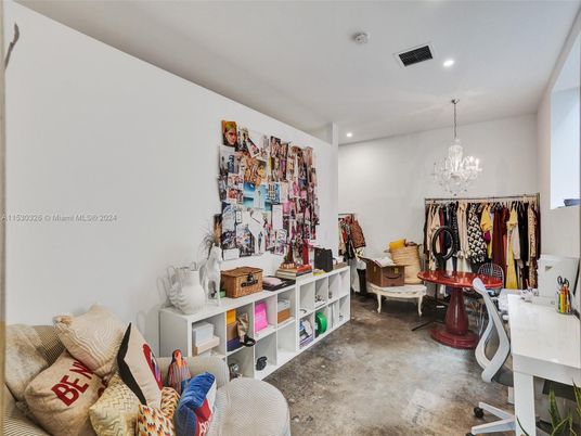 Chandelier, Home Office, Interior, Recessed Lighting