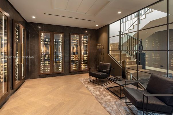 Interior, Recessed Lighting, Wine Storage, Wood Texture Flooring