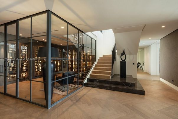 Interior, Recessed Lighting, Wine Storage, Wood Texture Flooring