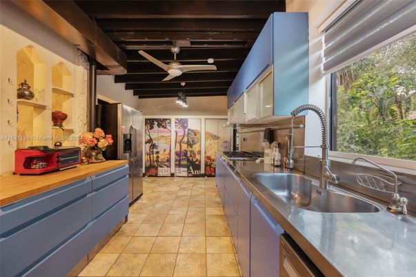 Interior, Kitchen, Stainless Steel Appliances, Wooden Beams