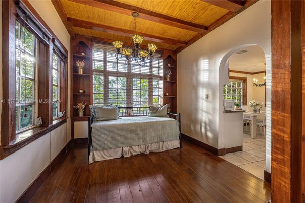 Chandelier, Dining room, Interior, Wooden Beams, Wooden Ceilings, Wood Texture Flooring