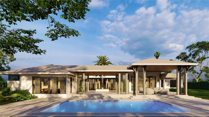 Exterior, Facade, Pool, Modern