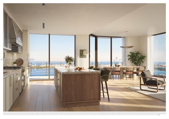 Dining room, Interior, Pendant Lights, Water, Wood Texture Flooring