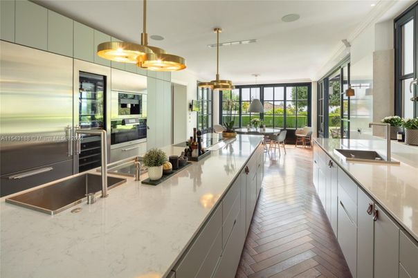 Dining room, Interior, Kitchen, Pendant Lights, Wood Texture Flooring
