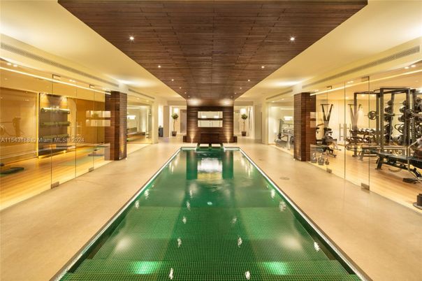 Fitness Equipment, Interior, Pool, Recessed Lighting, Wooden Ceilings