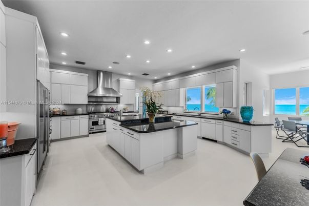 Interior, Kitchen, Recessed Lighting, Stainless Steel Appliances, Water