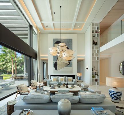 Fireplace, Interior, Living room, Pendant Lights