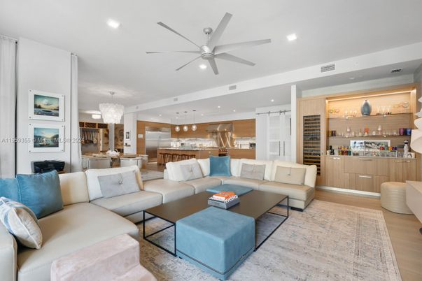 Chandelier, Dining room, Interior, Kitchen, Living room, Pendant Lights, Recessed Lighting, Wood Texture Flooring