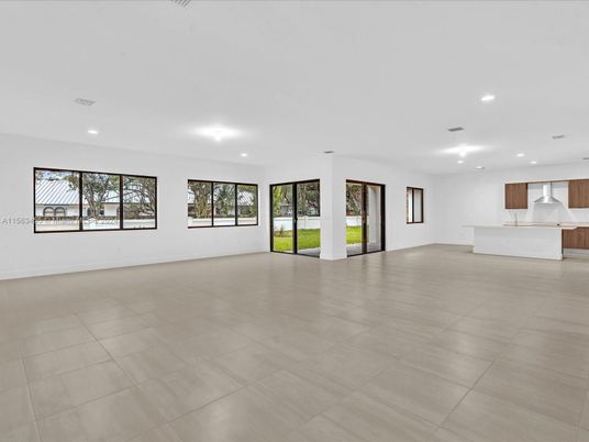 Empty room, Interior, Kitchen, Recessed Lighting