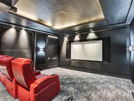 Home Theatre Room, Interior, Projection Screen, Recessed Lighting, Theatre Room